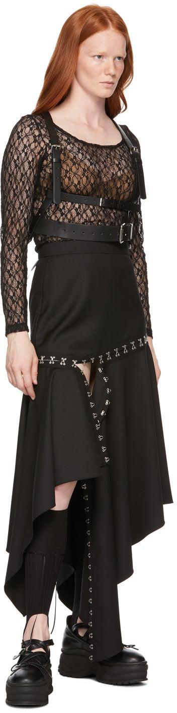 Rokh Black Lace Long Sleeve T-Shirt
