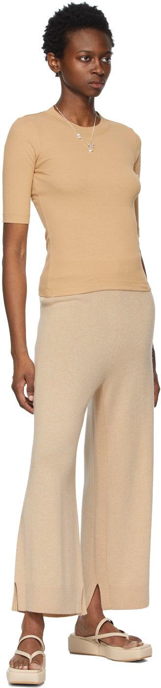 Rosetta Getty Beige Cropped Sleeve T-Shirt