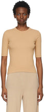 Rosetta Getty Beige Cropped Sleeve T-Shirt - Rosetta Getty Beige T-shirt à manches recadrées beige - Rosetta Getty Beige 자른 슬리브 티셔츠