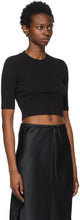 Rosetta Getty Black Cotton Cropped T-Shirt