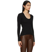 Rosetta Getty Black U-Neck Long Sleeve T-Shirt