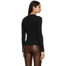 Rosetta Getty Black U-Neck Long Sleeve T-Shirt