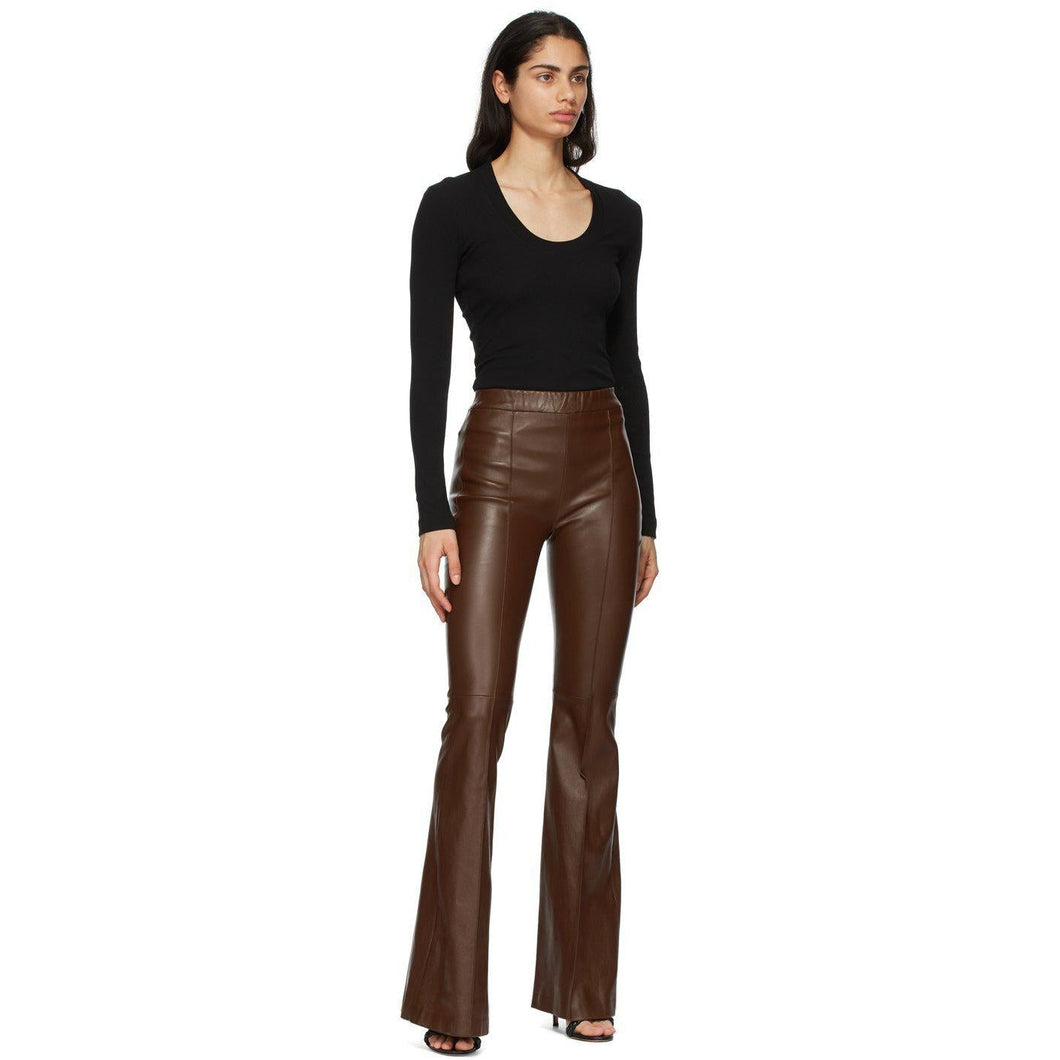 Rosetta Getty Black U-Neck Long Sleeve T-Shirt - Rosetta Getty T-shirt à manches longues en U noir - Rosetta Getty Black U 넥 긴 소매 티셔츠