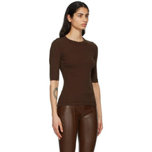 Rosetta Getty Brown Cropped Sleeve T-Shirt