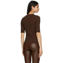 Rosetta Getty Brown Cropped Sleeve T-Shirt