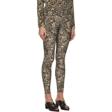 Rosetta Getty Brown Velvet Printed Leggings