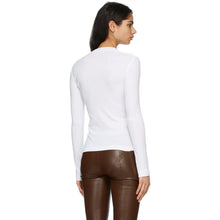 Rosetta Getty White U-Neck Long Sleeve T-Shirt
