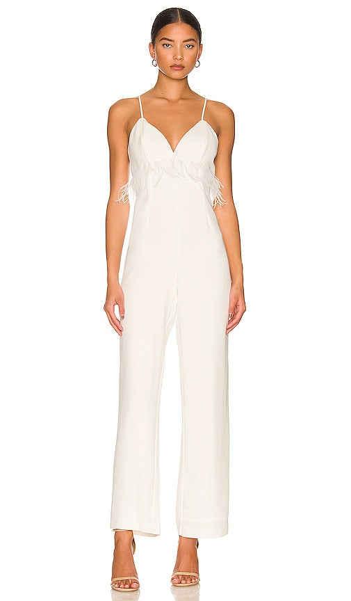 SAYLOR Krysta Jumpsuit in White Saylor Krysta Suit en blanc Saylor Krysta穿着白色的连身裤