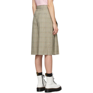 SJYP Beige Check Culotte Shorts