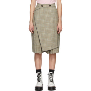SJYP Beige Check Culotte Shorts - SJYP Beige Check Culotte Shorts - Sjyp 베이지 check coulotte 반바지