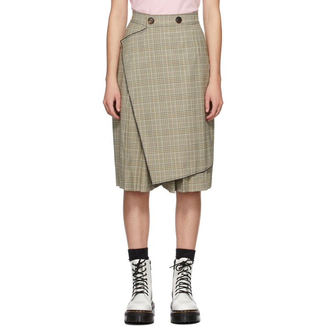SJYP Beige Check Culotte Shorts - SJYP Beige Check Culotte Shorts - Sjyp 베이지 check coulotte 반바지