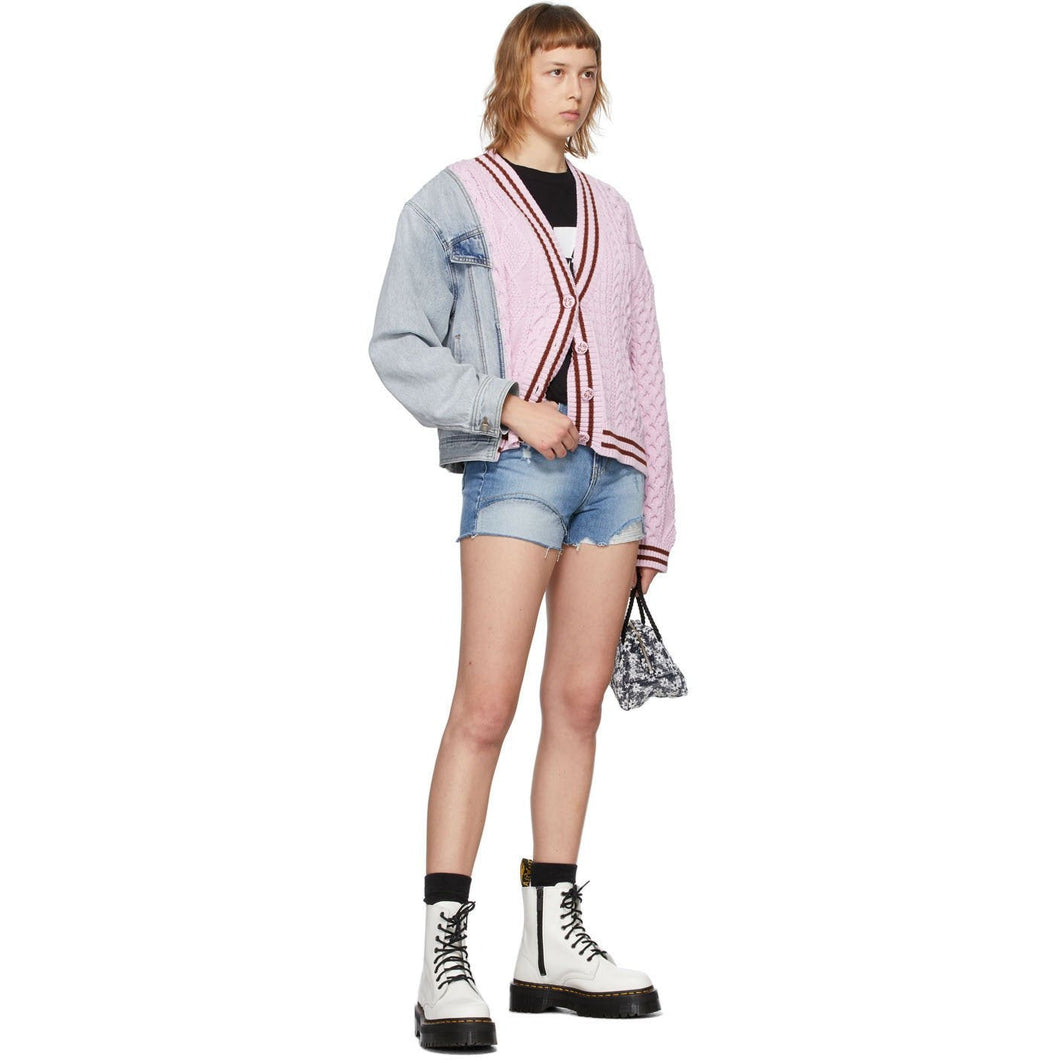 SJYP Blue Denim Layered Sewn Shorts
