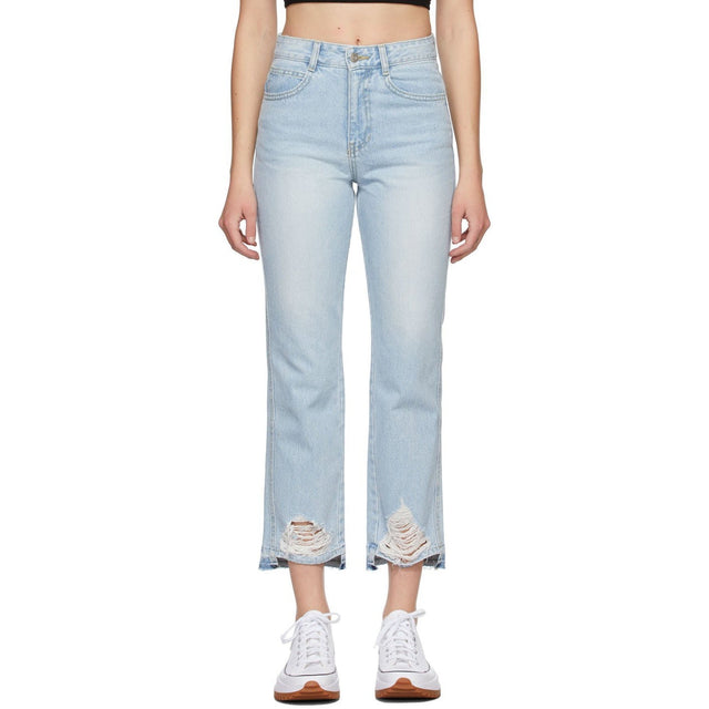 SJYP Blue Sideline Jeans - SJYP Blue Lideline Jeans - Sjyp 블루 사이드 라인 청바지