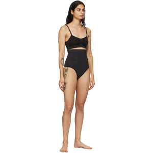 SKIMS Black Contour Bonded High Waisted Thong