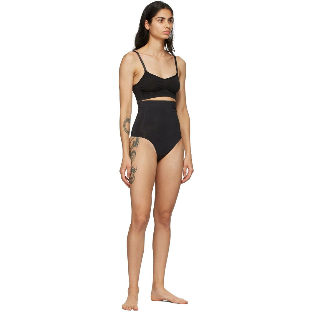 SKIMS Black Contour Bonded High Waisted Thong