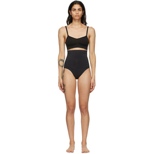 SKIMS Black Contour Bonded High Waisted Thong - Skims Contour Black Contour lié strong taille haute - 흉터 검은 윤곽선이 높은 허리 끈 팬티