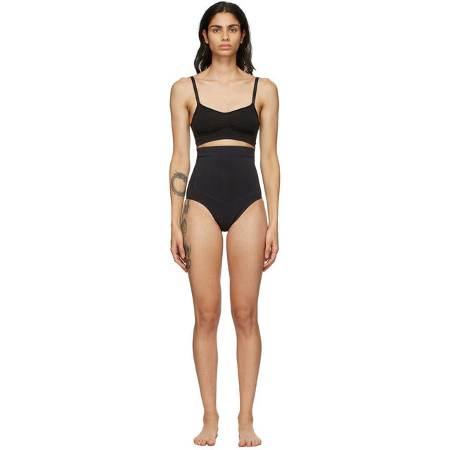 SKIMS Black Contour Bonded High Waisted Thong - Skims Contour Black Contour lié strong taille haute - 흉터 검은 윤곽선이 높은 허리 끈 팬티