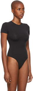 SKIMS Black Cotton 2.0 Jersey T-Shirt Bodysuit