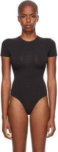SKIMS Black Cotton 2.0 Jersey T-Shirt Bodysuit - Skims Body T-shirt T-shirt en Jersey Black Cotton 2.0 - kims 검은 면화 2.0 저지 티셔츠 바디 수트