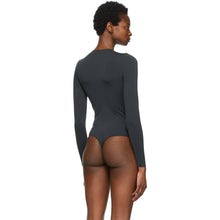 SKIMS Black Essential Thong Long Sleeve Bodysuit