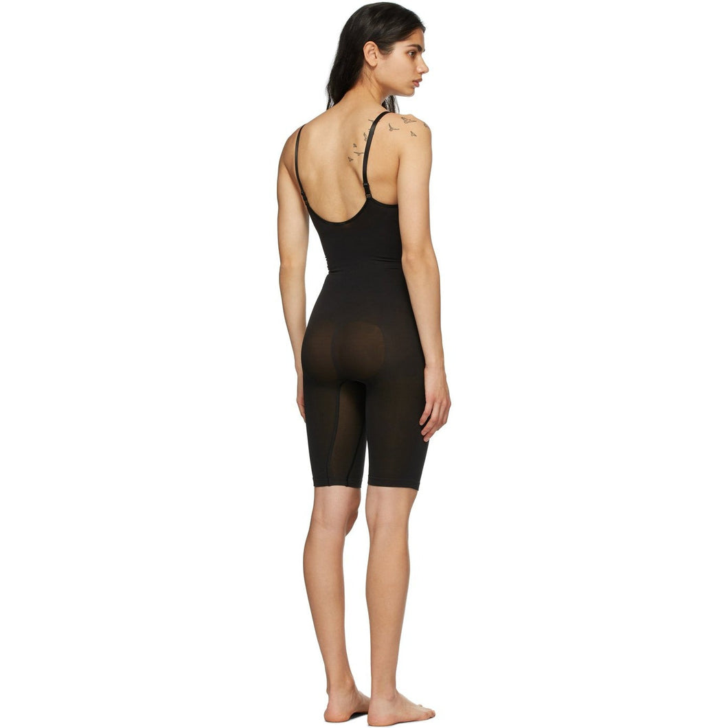 SKIMS Black Seamless Sculpting Mid-Thigh Bodysuit