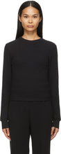 SKIMS Black Waffle Long Sleeve T-Shirt - T-shirt à manches longues en gaufres noires - 탈지 블랙 와플 긴 소매 티셔츠