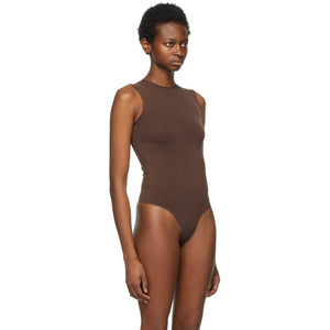 SKIMS Brown Essential Thong Bodysuit