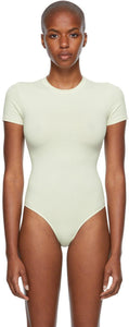 SKIMS Off-White Cotton 2.0 Jersey T-Shirt Bodysuit - Skims Body T-shirt Coton Off-Blanc 2.0 Jersey - 탈지 - 화이트 코튼 2.0 저지 티셔츠 바디 수트