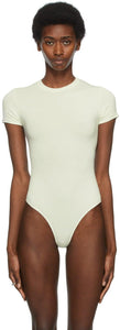 SKIMS Off-White Cotton 2.0 T-Shirt Bodysuit - Skims Body Coton Off-Blanc 2.0 T-shirt - 흉터 오프 화이트 코튼 2.0 티셔츠 바디 수트