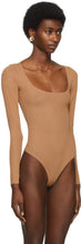 SKIMS Tan Jelly Sheer Long Sleeve Bodysuit
