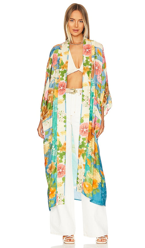 SPELL Carrie Robe in Teal Speler Carrie Robe en sarcelle 在蓝绿色的嘉莉长袍拼写