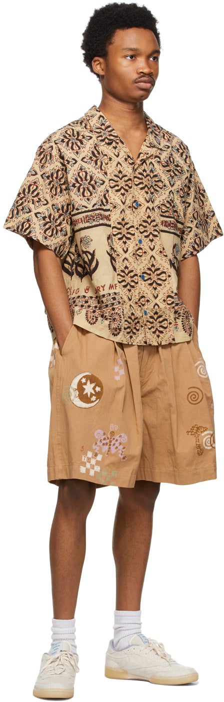 STORY mfg. Beige Greetings Short Sleeve Shirt