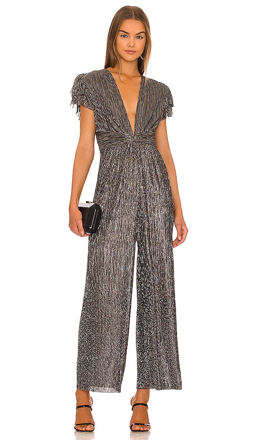 Sabina Musayev x REVOLVE Donni Jumpsuit in Metallic Silver Sabina Musayev x Revolve Donni Jumps Cuit en argent métallique Sabina Musayev X旋转金属银中的Donni连身裤