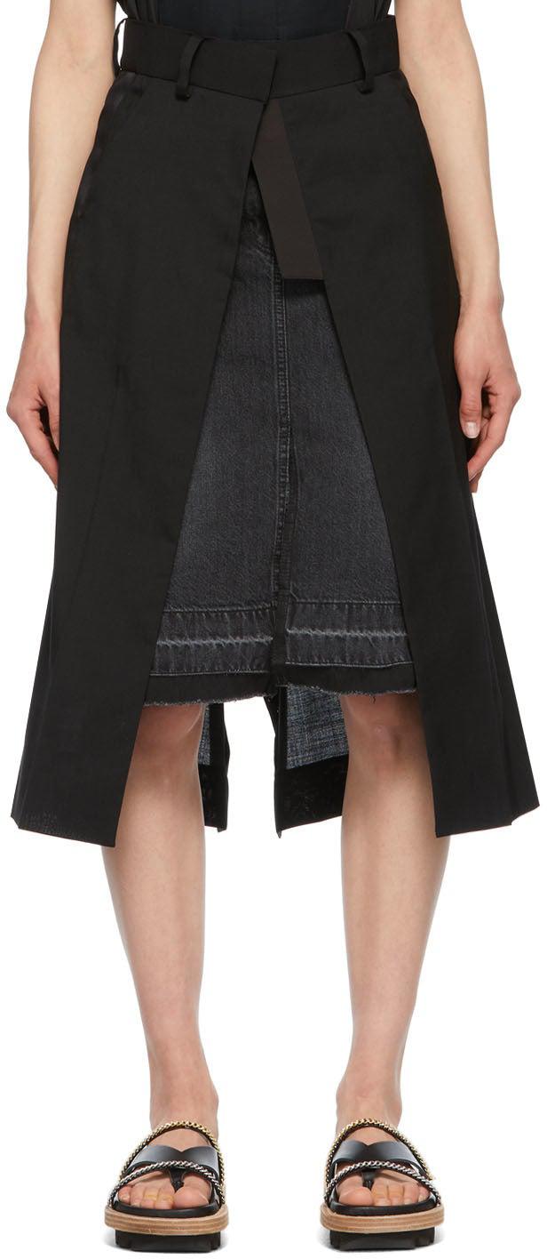 Sacai Black Denim Suiting Combo Skirt – BlackSkinny