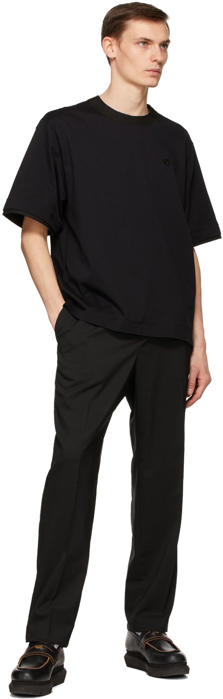 Sacai Black Hank Willis Thomas Edition PiquÃ© Zip T-Shirt