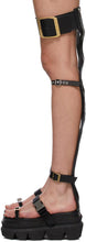 Sacai Black Knee-High Buckles Wedge Sandals
