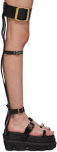 Sacai Black Knee-High Buckles Wedge Sandals - Sandales compensées à boucles de genou noir sacai - Sacai Black Knee-High 버클 웨지 샌들