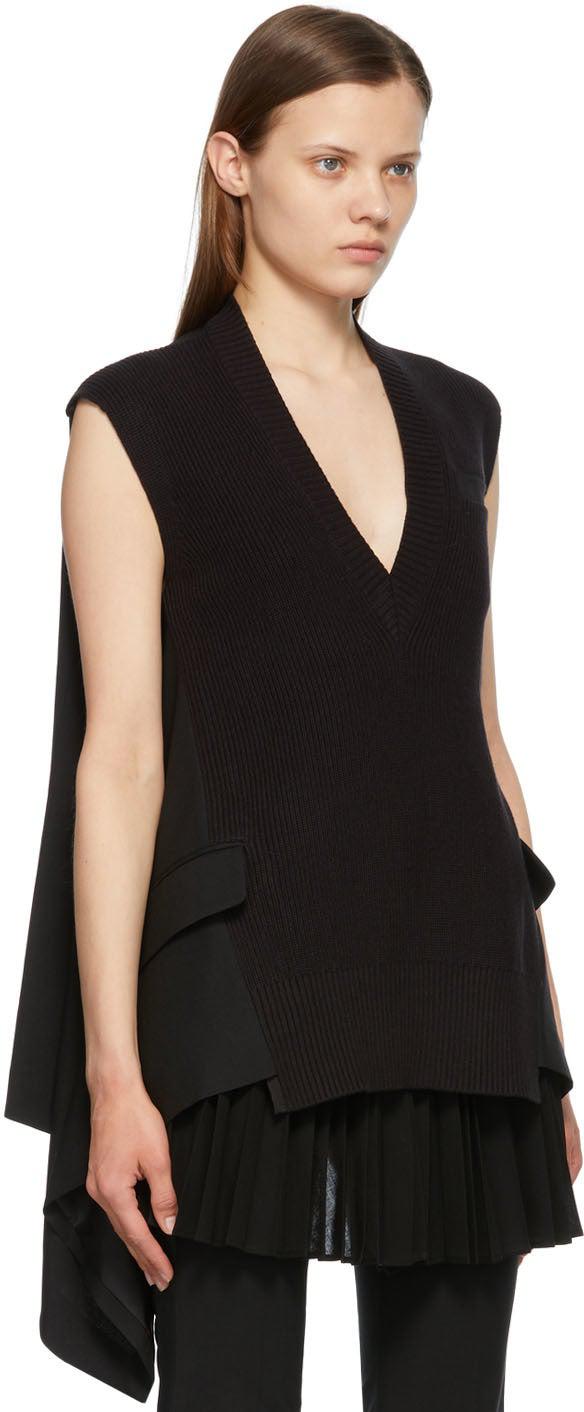 Sacai Black Knit Suiting Pullover V-Neck Vest – BlackSkinny