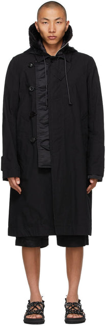 Sacai Black Oxford Coat - Manteau d'Oxford Sacai Black Oxford - Sacai Black Oxford Coat.