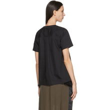 Sacai Black Poplin Zip T-Shirt