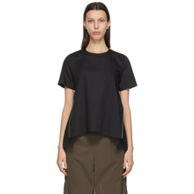 Sacai Black Poplin Zip T-Shirt - T-shirt ZIP POPLIN NOIRE SACAI - Sacai Black Poplin 지퍼 티셔츠