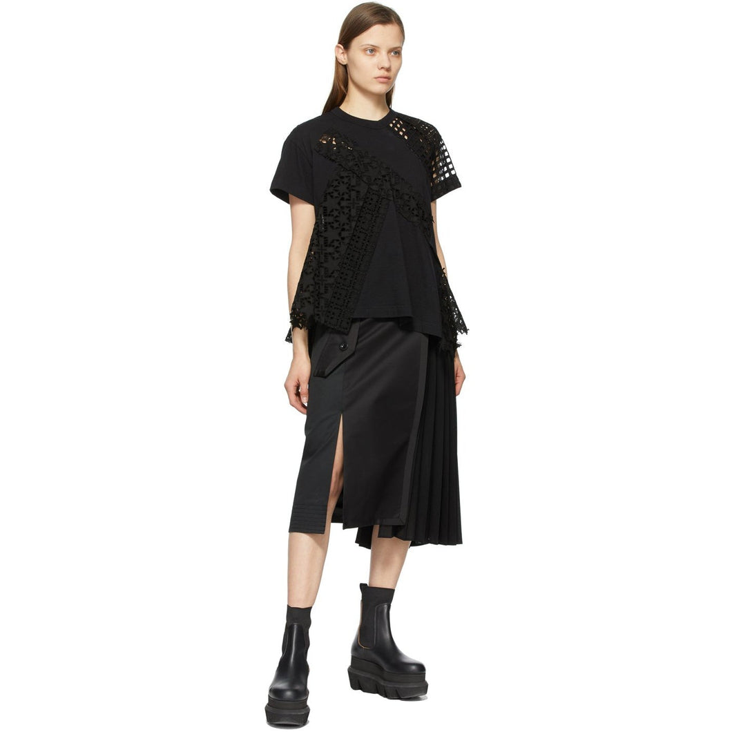 Sacai Black Star Embroidered T-Shirt