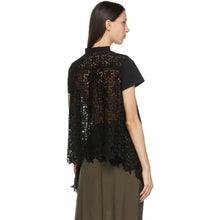 Sacai Black Star Lace Drape T-Shirt