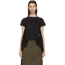 Sacai Black Star Lace Drape T-Shirt - T-shirt Drape de dentelle Sacai Black Star Dace - 사마이 블랙 스타 레이스 드레이프 티셔츠