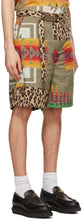 Sacai Khaki Archive Print Mix Shorts