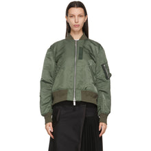 Sacai Khaki MA-1 Bomber Jacket - Veste de bombardier Sacai Khaki Ma-1 - Sacai Khaki MA-1 폭격기 자켓