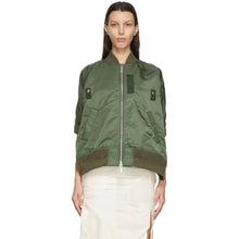 Sacai Khaki Short Sleeve Bomber Jacket - Veste bombardière à manches courtes Sacai Kaki - Sacai Khaki 짧은 소매 폭격기 자켓