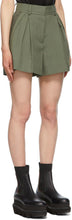 Sacai Khaki Suiting Pleated Shorts