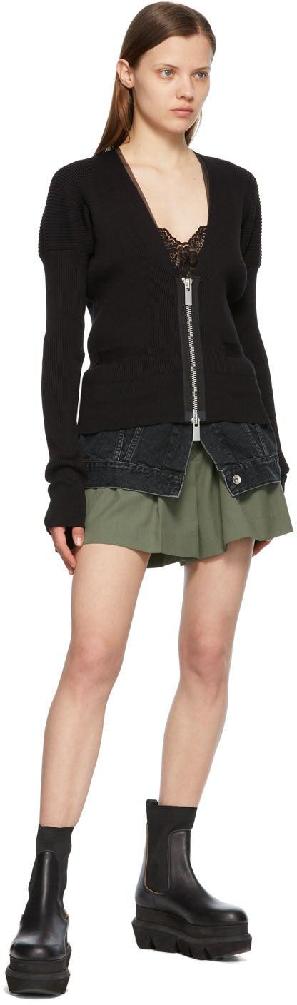 Sacai Khaki Suiting Pleated Shorts