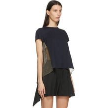 Sacai Navy Glencheck Back T-Shirt